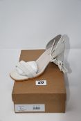 A pair of as new Alohas Dakota Ice Swede heeled sandals (UK 4).