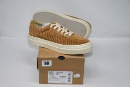 Two boxed as new Stepney Workers Club Dellow Cord Tan sneakers (Size UK 8).