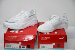 One as new Puma X-Ray 2 Square size UK 10 (373108 07). One as new Puma Rebound LayUp Lo Mesh size UK