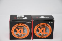 Twenty sets of as new D'Addario XL EXL110 nickel wound regular light gauge guitar strings.