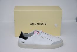 One as new Axel Arigato Clean 90 Triple. Colour: black/pink/red. Size: UK 9.5 (28489).