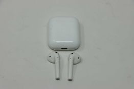 A pre-owned pair of Apple AirPods with Charging Case (Some cosmetic marks).