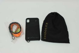 An as new Bandolier Ryder Wallet for iPhone XR and Lanyard in Orange/Pewter.