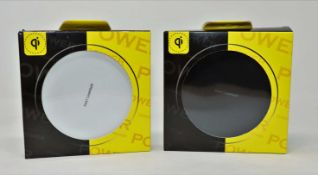 Ten boxed as new unbranded wireless charging pads (5 x black, 5 x white).