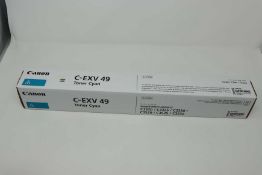 A boxed as new Canon C-EXV49 8525B002[AA] Cyan Toner Cartridge (Box sealed).