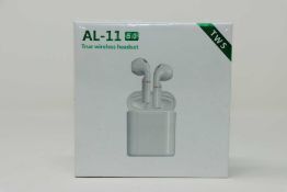 Five boxed as new AL-11 5.0 TWS wireless earphones (boxes sealed).