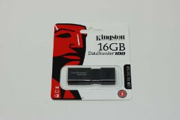 Thirteen boxed as new Kingston DataTraveler 100 USB 3.0 Flash Drives (Packaging sealed).