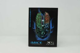 Ten boxed as new iMice X5 USB Wired Gaming Mice (Cosmetic damage to boxes).