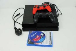 A pre-owned Sony PlayStation 4 (CUH-1003A) (Powers on but not tested further), a pre-owned Sony