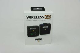 A boxed as new RØDE Wireless GO Wireless Omni-Directional Microphone System in Black/Black (Box