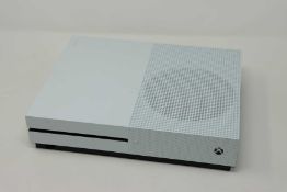 A pre-owned Xbox One S 1681 in White (Powers on but not further tested, sold as seen) (Console only,