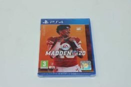 Four as new EA Sports Madden NFL 20 game disks for Sony PS4 (Cases sealed, some damage to outer