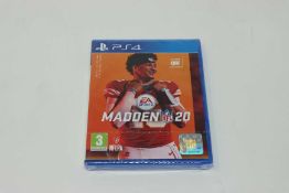 Four as new EA Sports Madden NFL 20 game disks for Sony PS4 (Cases sealed, some damage to outer