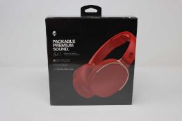 A boxed as new pair of Skullcandy Hesh 3 Bluetooth Wireless Over-Ear Headphones in Red (Box