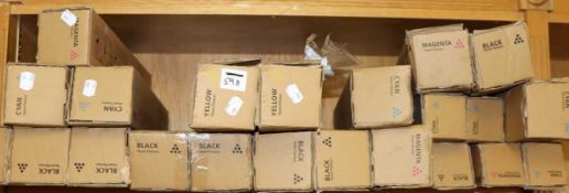 Twenty two assorted boxed as new Ricoh ink cartridges (Some cosmetic damage to boxes).