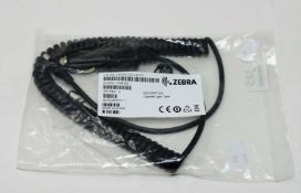 An as new Zebra Auto Charger Cigarette Light Adapter to Barrel Jack for TC7X Vehicle Cradle (P/N: