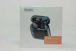 A boxed as new pair of TOZO T6 IPX8 Waterproof True Wireless Earbuds in Black (box sealed).