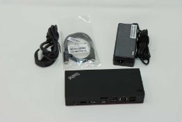 A boxed as new Lenovo 40AS0090-0UK ThinkPad USB-C Dock Gen 2 (Box opened, some cosmetic damage to