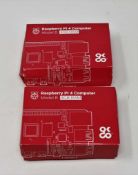 Two boxed as new Raspberry Pi 4 Model B 4GB (One box sealed, one opened).