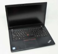 A pre-owned Lenovo ThinkPad T470 Notebook (Type: 20HE-S1N503 Serial: PF-0V2PTA 17/09) (Faulty - Will