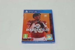 Four as new EA Sports Madden NFL 20 game disks for Sony PS4 (Cases sealed, some damage to outer