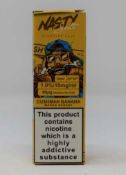 Ten boxed as new 10ml bottles of Cushman Mango Banana Nic Salt E-Liquid by Nasty Juice (1%/10mg