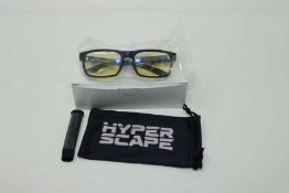 A boxed as new pair of Gunnar Optiks Enigma Gaming Glasses in Onyx Frame/Amber Lens (Box opened).