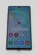 A boxed as new Samsung Galaxy Note 10 Plus SM-N975F/DS 256GB in Aura Glow (Blacklist clean,