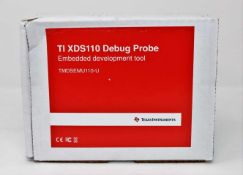 A boxed as new Texas Instruments TMDSEMU110-U TI XDS110 Debug Probe Embedded Development Tool.