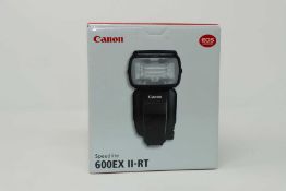 A boxed as new Canon Speedlite 600EX II-RT Speedlite Flash.