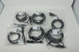Three as new Brigade VBV-L410 A1386 10m SELECT Camera Cables, as new two Brigade VBV XM003 3m 13 Pin