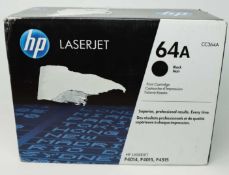 A boxed as new HP 64A CC364A Black LaserJet Toner Cartridge (Box sealed, some cosmetic damage to