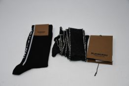 One as new Burberry Logo Intarsia Cotton Blend Socks size L (8015644 1001). One as new Diamante Tb