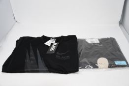 One as new Black Comme Des Garcons X Nike 5 Swoosh T-Shirt size XS. One as new Mollusk Octopus Tee