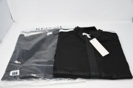 Two men's as new Replay Sportlab sweatshirts with collar in black (L, XL).