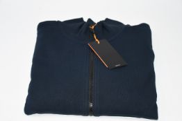 One man's as new Hugo Boss Zkybox 1 zip sweatshirt in dark blue (S).