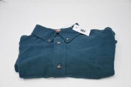 One as new Flax Midweight Linen Button Down Petrol size M (No tags).