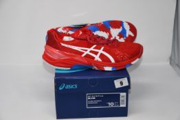 One pair of man's boxed as new Asics Sky Elite FF L.E trainers in classic red and white (UK 9).