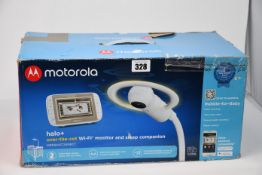 One boxed Motorola halo+ over-the-cot Wi-Fi monitor and sleep companion (Damage to box).