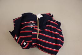 Two as new J-Crew Stretch piqué polo shirt in stripe size M (AH512). Two as new J-Crew Stretch piqué