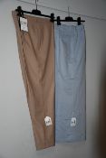 A pair of as new Marina Rinaldi sky blue Rio 48 wide leg trousers (Size 18, RRP £245). A pair of