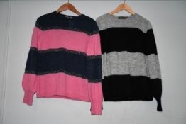 Two as new Wyse striped jumpers (Size S/M) (One without Tags).