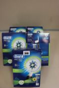 Five boxed as new Oral-B Pro 650 Cross Action electric toothbrush + toothpaste.
