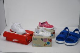 One as new Crocs Crocband blue sandals size UK J1. One as new Igor Star toddler pink sandals size UK