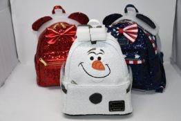 One as new Disney Loungefly - Frozen Olaf Mini Backpack - Disney Parks Exclusive. One as new