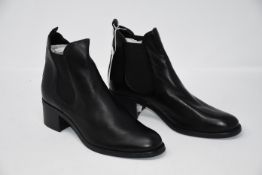 One as new Tamaris black ankle boots size 39 (No box. Tip of left shoe slightly damaged). One as new