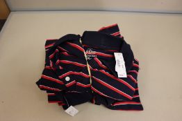 Two as new J-Crew Stretch piqué polo shirt in stripe size S (AH512). Two as new J-Crew Stretch piqué