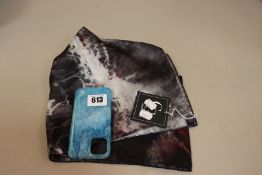 An as new Camilla Ghione Deep Thoughts silk scarf (RRP €249) together with a Camilla Ghione phone