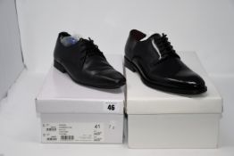 One as new Next Signature leather plain black shoes size 9. One pre-owned Kurt Geiger Kendal black