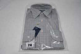 One as new Eton Brown & blue checked lightweight twill shirt - soft size 39 (10000014059).